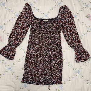 Elegant Floral Long Sleeve Dress